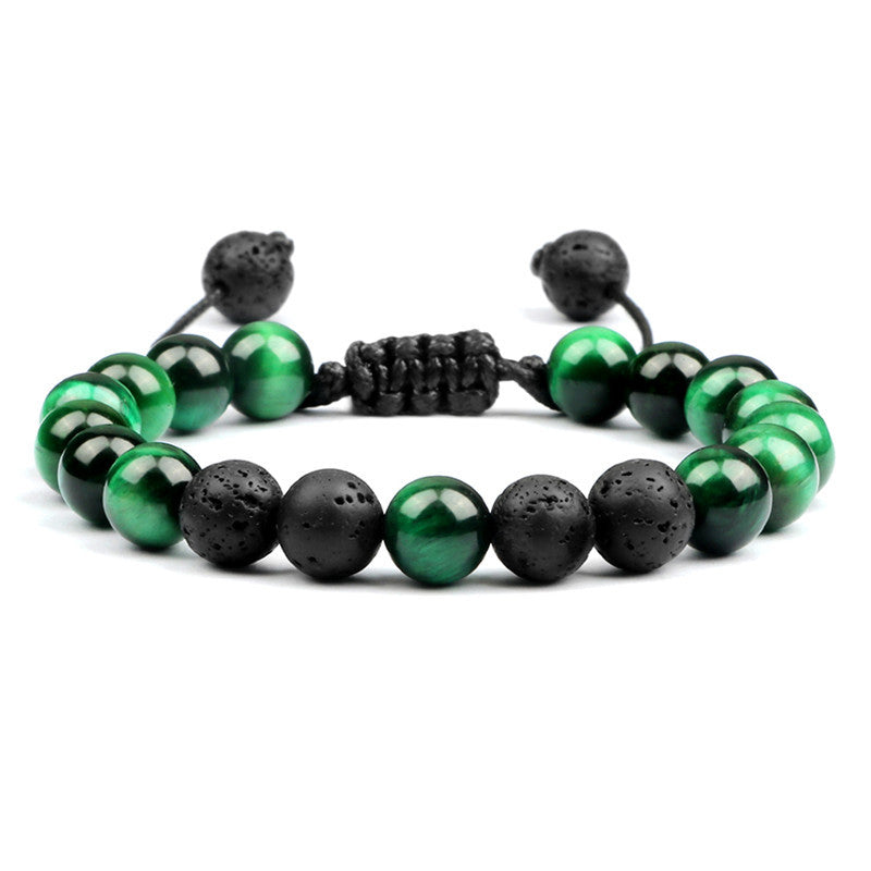 Brazalete trenzado de tigre de color volcánico de lava de lava al por mayor